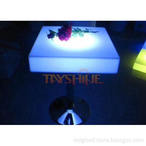 Square Chargeable Illuminated LED Bar Tables With Multi Col